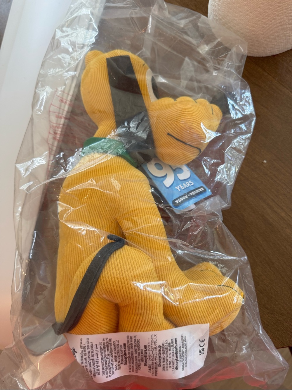Pluto Plush Dog Toy - Yellow Corduroy with Black Ears